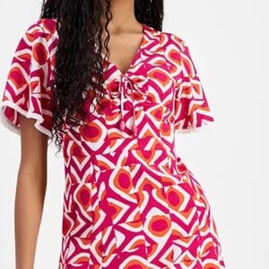 Tahari Petite Printed Midi Dress NWT 8P